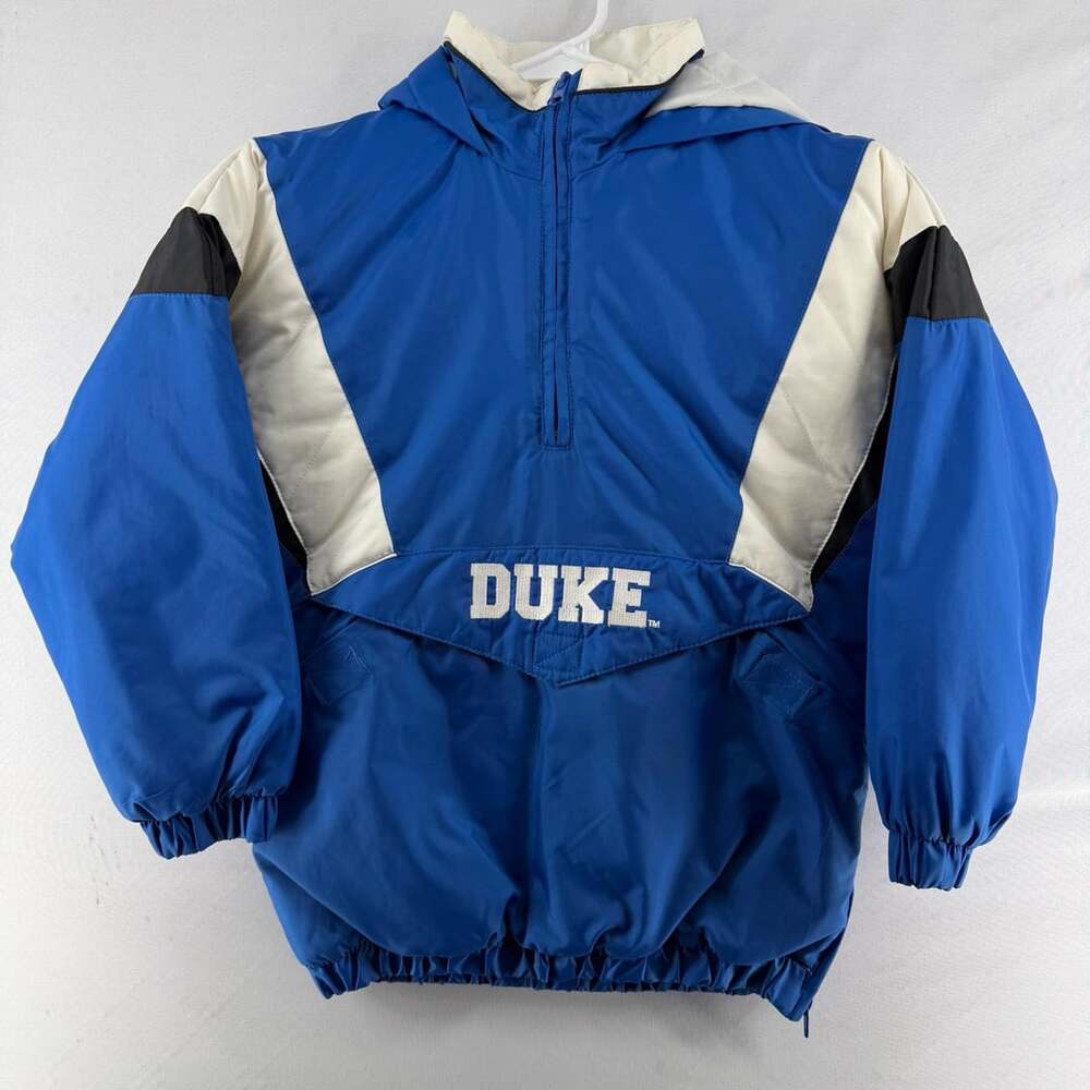 1483 Vintage YS Reebok Heisman Collection Duke 1/2 Zip Hooded Anorak Jacket